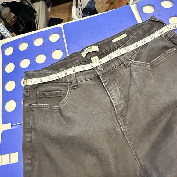 Vintage America Blues Boho Skinny‎ Women's Jeans Black Plus 16W 33 GUC - Picture 11 of 13